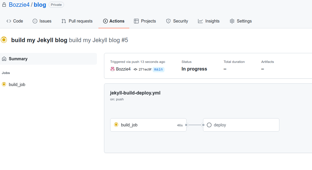 Image:github actions running